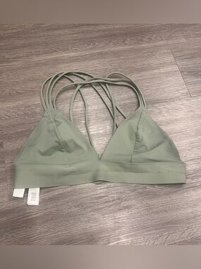 PINK Victoria’s Secret Crossed Bralette Women’s Size Medium Green Wireless